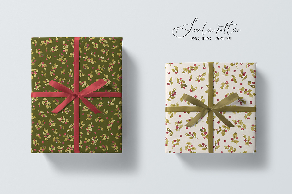 Christmas mistletoe pattern, a Pattern Graphic by SirenaArt (Photo 10 of 12)