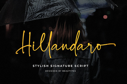Hillandaro - a signature script, a Handwritten Font by Beautypes
