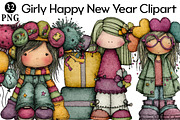 Girly Happy New Year Clipart, an Illustration by Daily.Designs (Thumbnail 1 of 5)