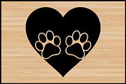 Heart Paw SVG Silhouette Clipart Set, an Animal Illustration by Gaye Art (Thumbnail 3 of 4)