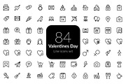 Valentines Day line icons set, an Outline Icon by AIWD (Thumbnail 1 of 2)