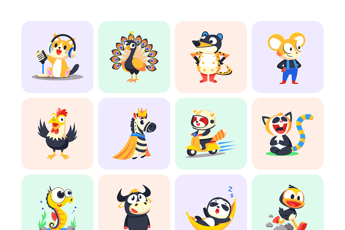 Animal Mascots Art Set, an Emoji Icon by Creative Stall (Photo 10 of 10)
