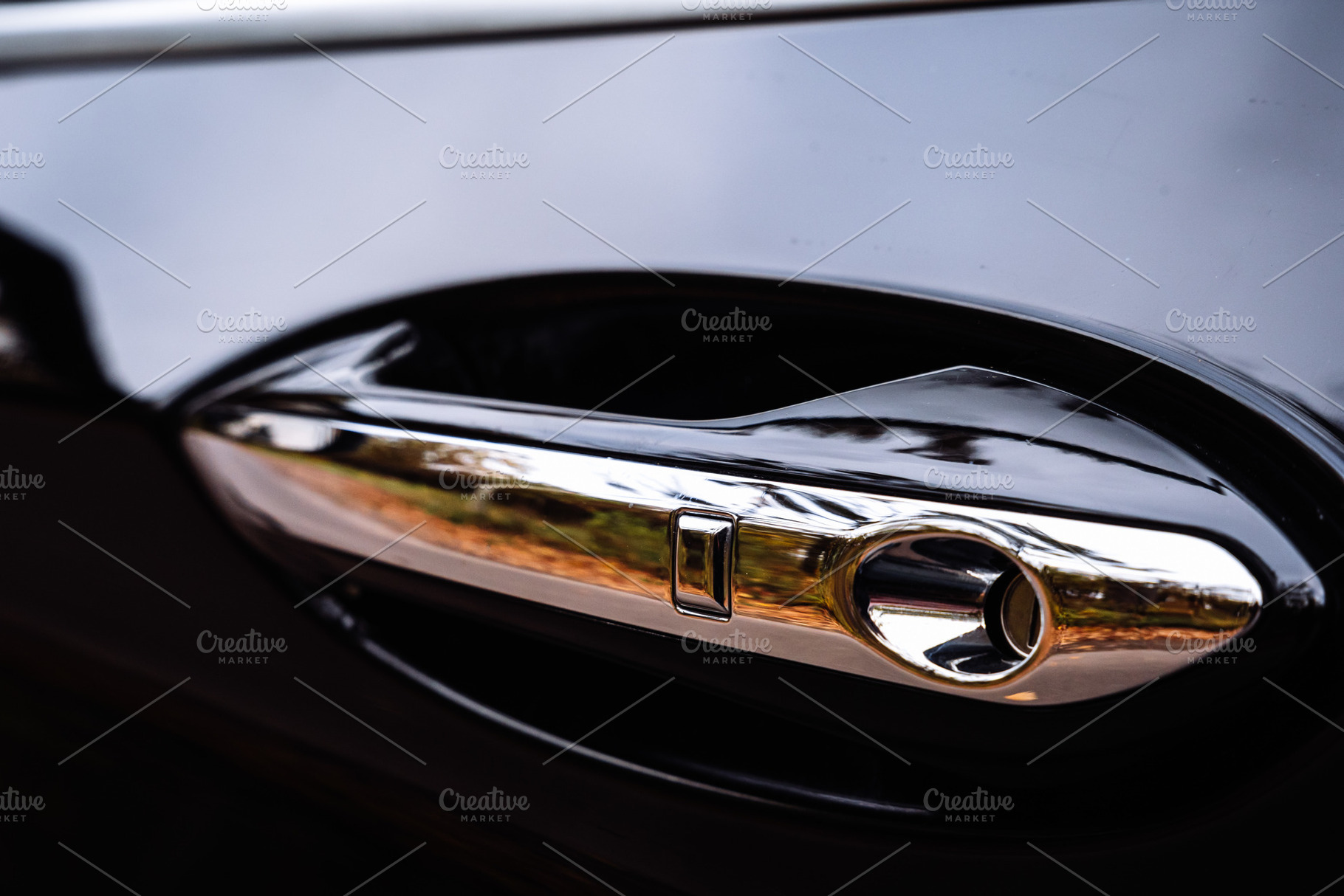 Chrome Car Door Handle with Keyless Entry Close Up, a Transportation Photo by Red Hot Chili Pepper Shop