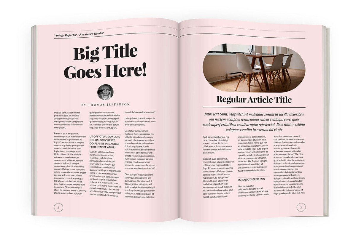 Vintage Newsletter, a Magazine Template by IndieStock (Photo 2 of 5)