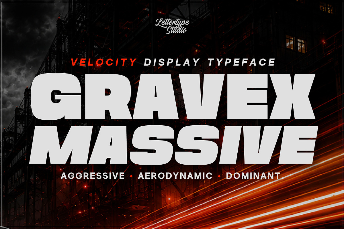 Gravex Massive Racing & Esports Font, a Sans Serif Font by Lettertype Studio (Photo 1 of 14)