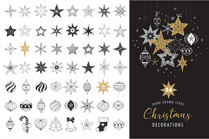 Hand drawn Christmas decorations, an Icon by Marish
