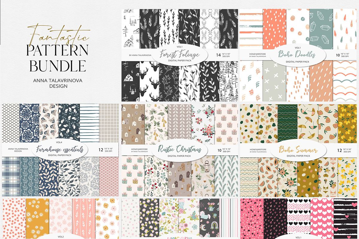 Fantastic Pattern Bundle, a Pattern Graphic by Cozy pattern shop (Photo 7 of 9)