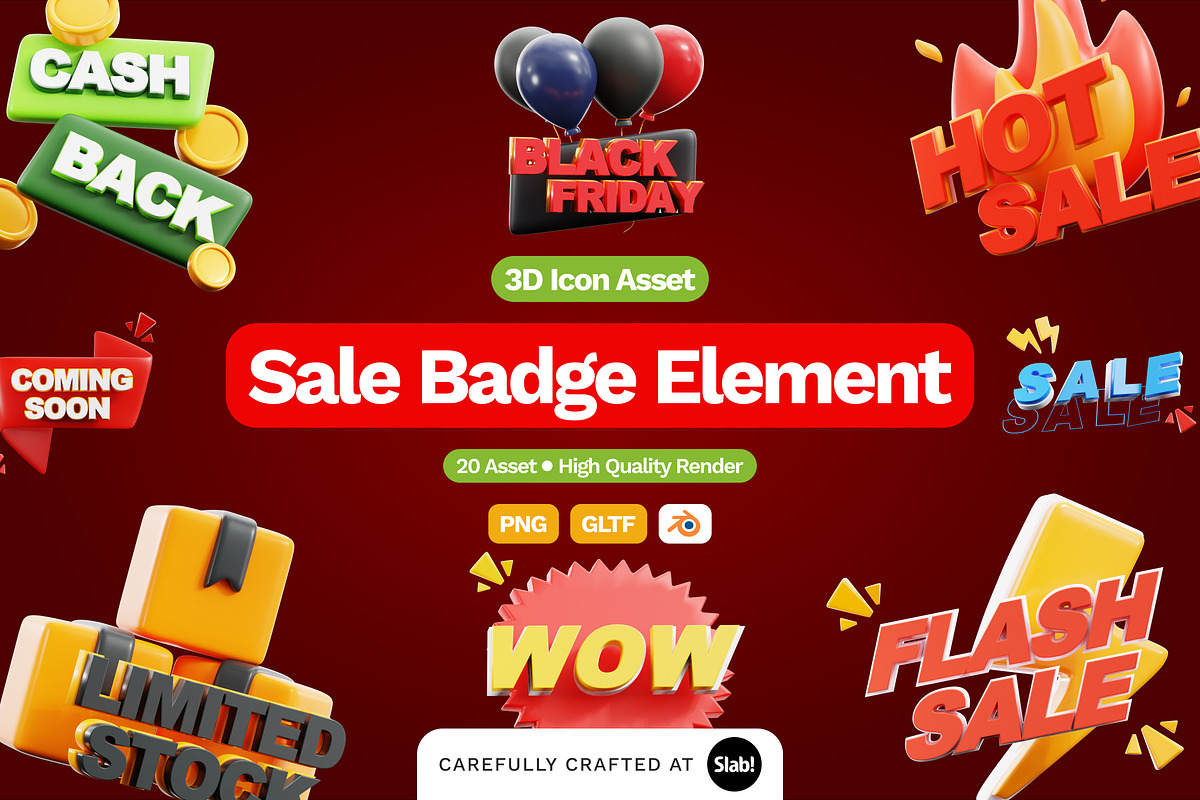 3D Sale Badge Element, an Object 3D Model by SLAB! Design (Photo 1 of 4)