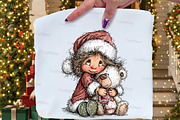 Vintage Kids  Christmas Clipart, an Illustration by Craft Nest (Thumbnail 4 of 7)