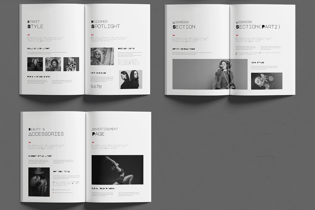 Fashion Magazine Editorial Layout, a Magazine Template by MightyDesign (Photo 3 of 6)
