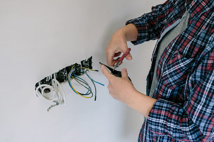 Electrician working on the electrica stock photo containing electrician and, a Person Photo by davidpereiras
