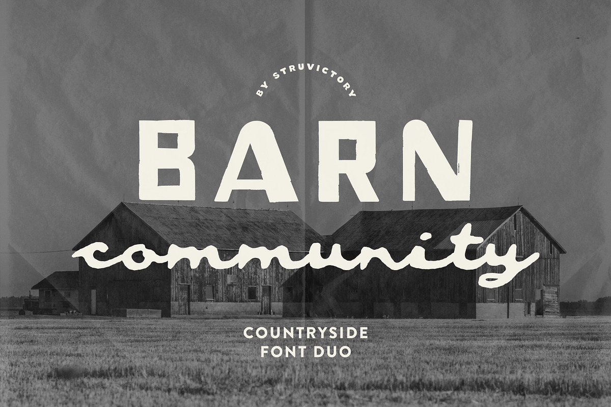Barn Community Handwritten Duo, a Script Font by Struvictory.art (Photo 1 of 9)