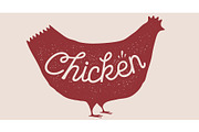 Chicken, hen, lettering, a Food Illustration by Foxys Graphic (Thumbnail 3 of 3)