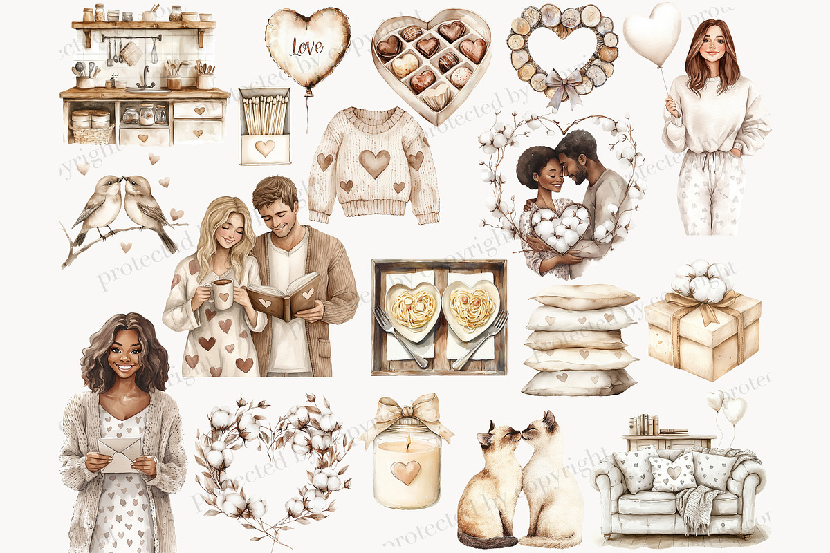Valentine's Day Clipart PNG Bundle, a Person Illustration by GlamArtZhanna (Photo 4 of 6)