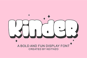 Kinder - Cute Display Font, a Handwritten Font by Keithzo