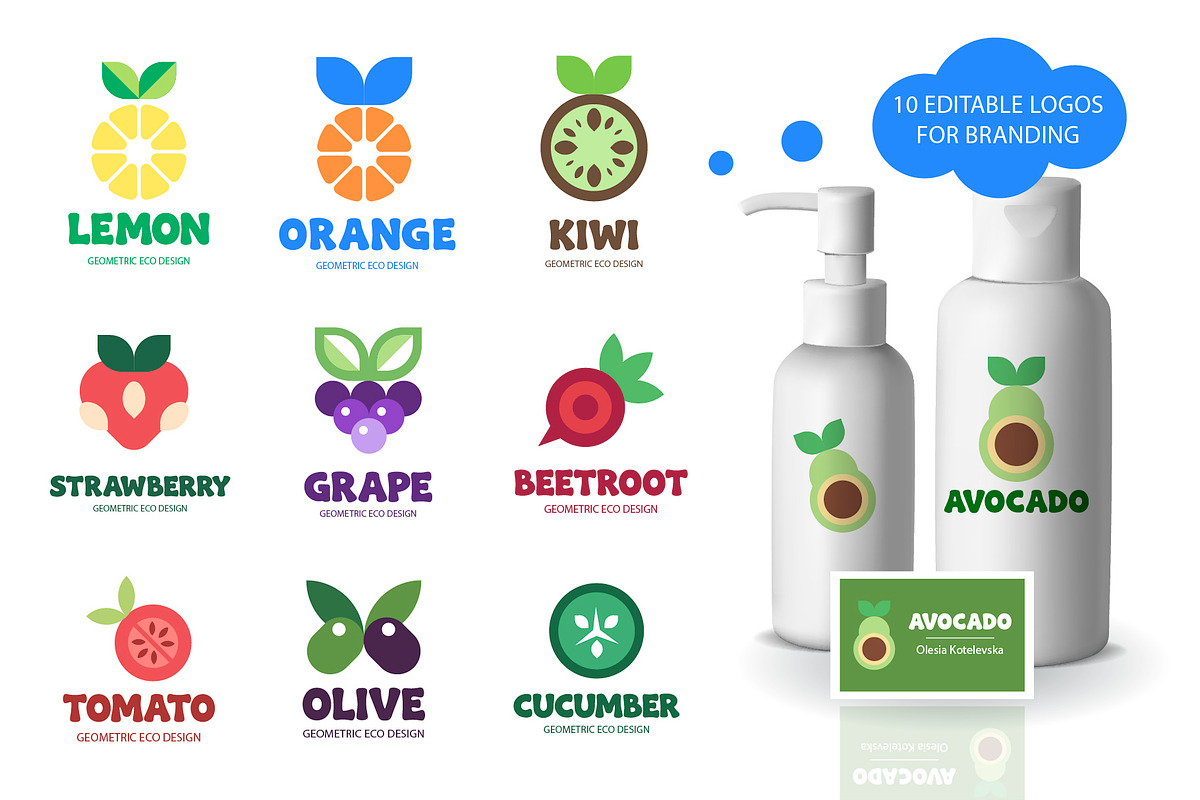 Mosaic Fruit and Veggie. Eco Food, a Food Illustration by Lettering_Logo (Photo 4 of 15)