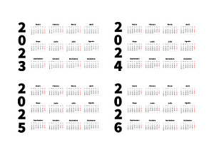 2023, 2024, 2025, 2026 calendars, an Object Graphic by BestPics