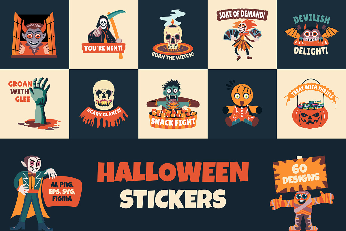 Halloween Stickers Collection, an Emoji Icon by Brickclay (Photo 1 of 8)