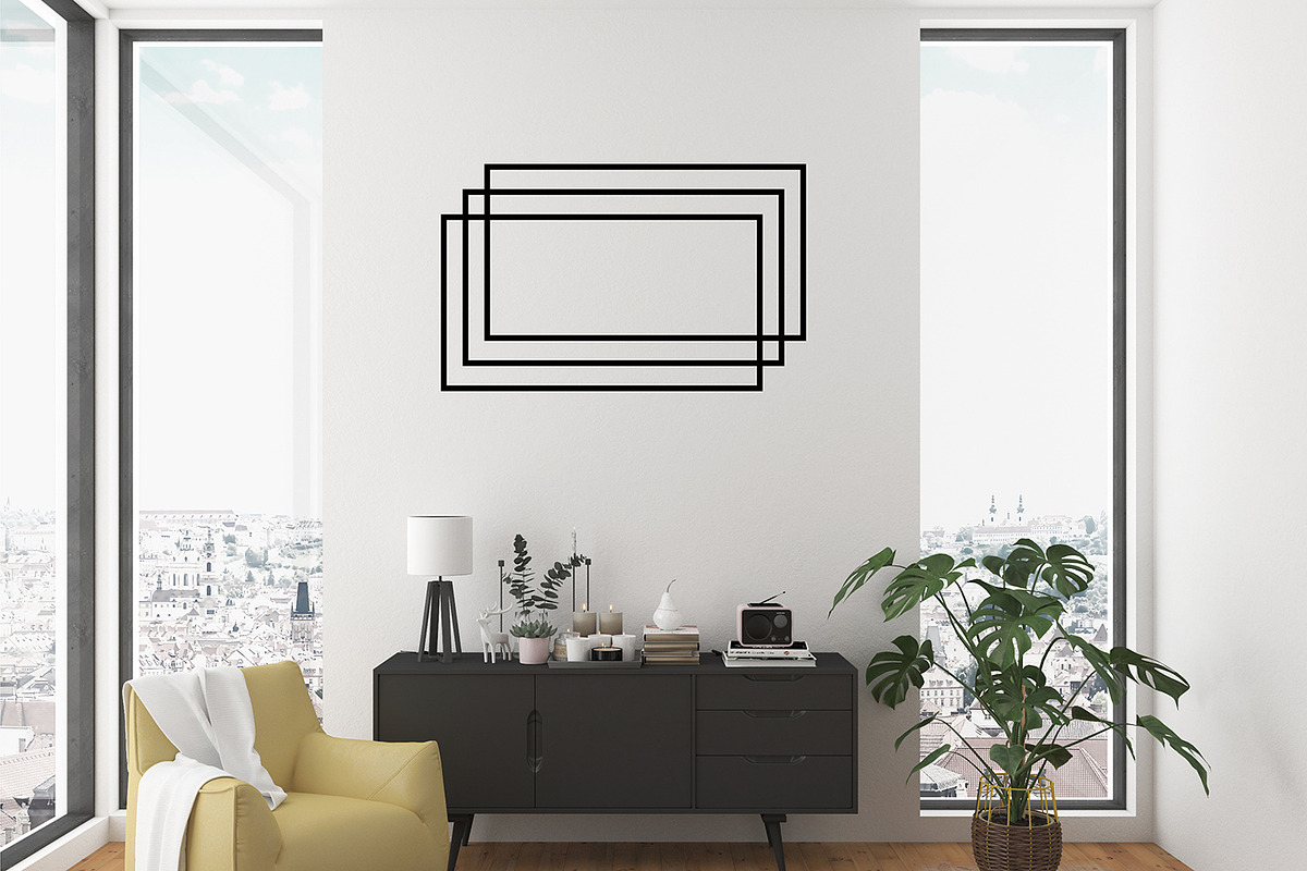 Geometric Frames and Shapes, a Decorative Illustration by Rasveta