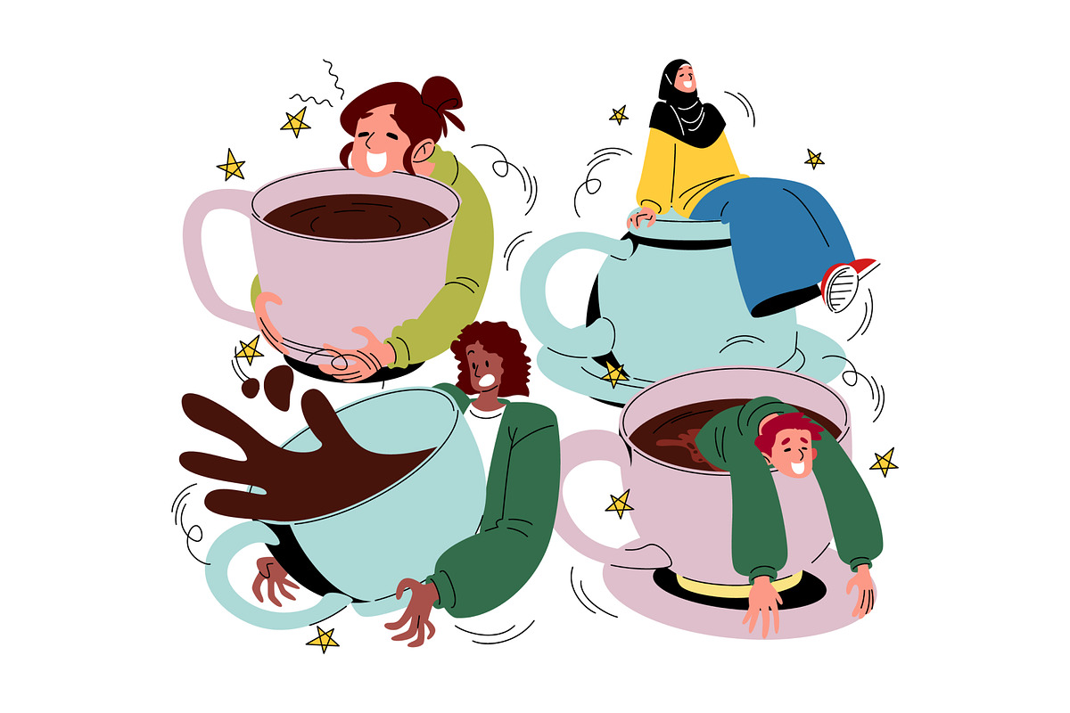 Coffee Person Doodle Illustration, a Person Illustration by SLAB! Design (Photo 3 of 3)