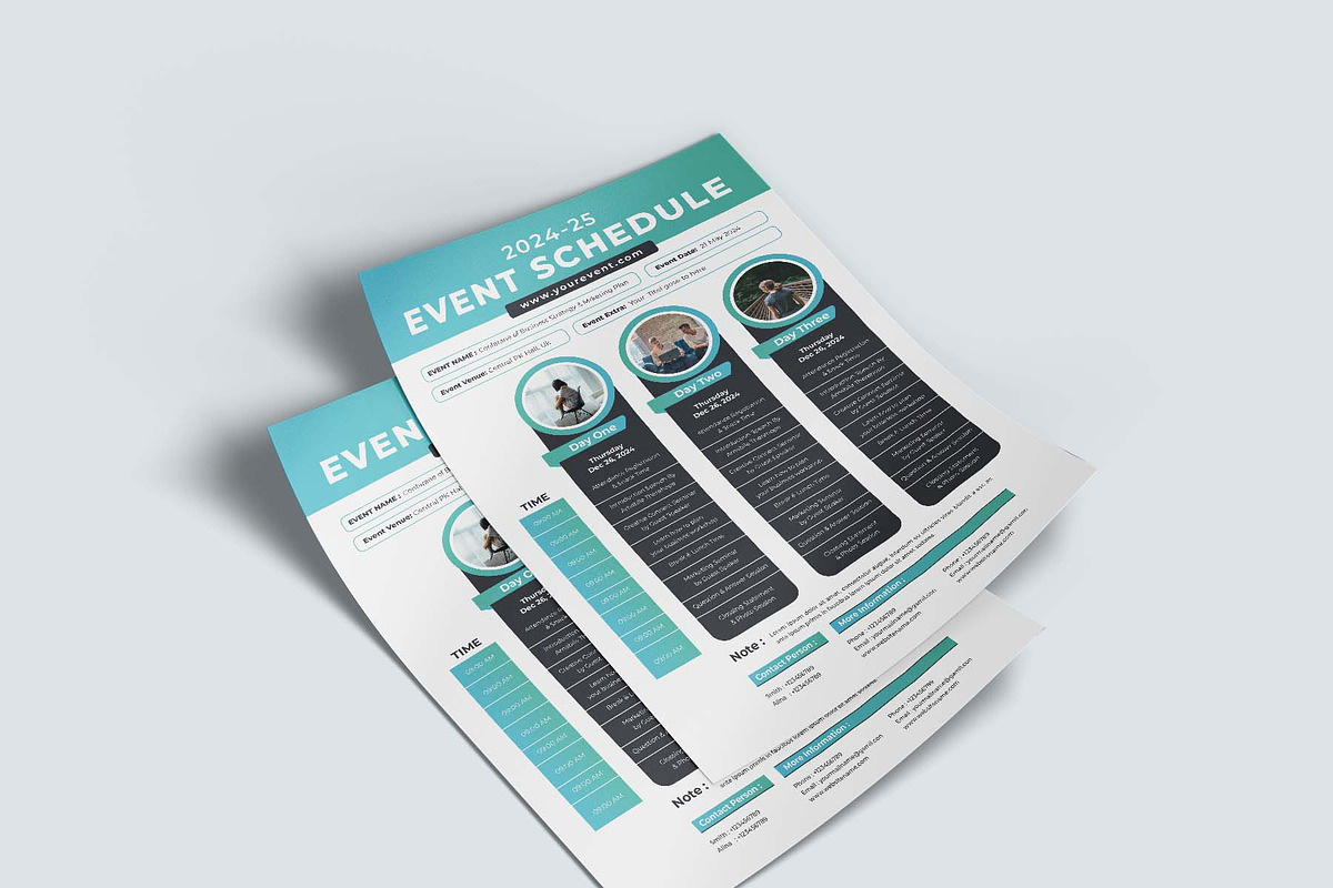 Event Schedule | MS Word & Indesign, a Flyer Template by design_hut (Photo 2 of 4)