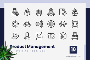 Product Management Outline Icons, an Outline Icon by Zeer Graphic