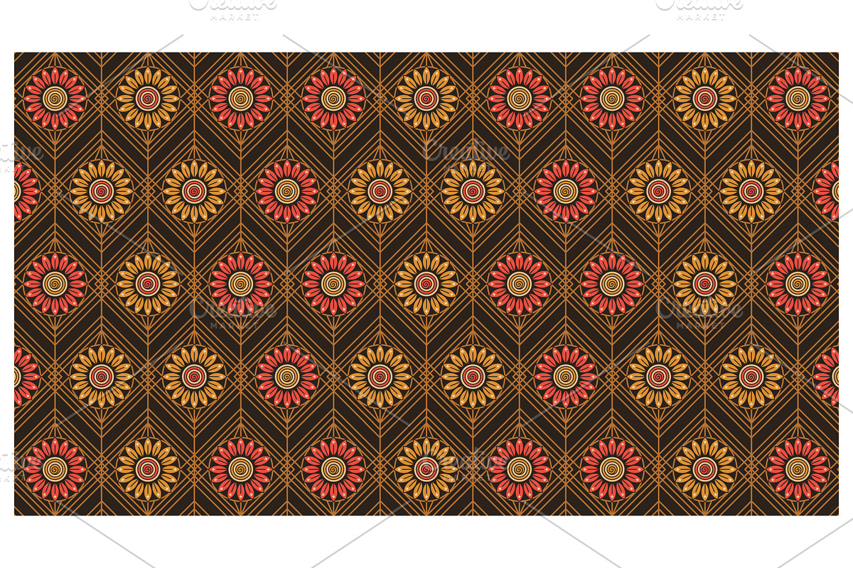 Ornate Floral and Geometric Motif, a Pattern Graphic by Creative Backgrounds