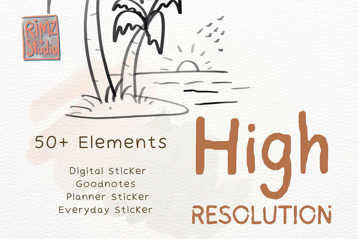 Hand drawn summer time elements, an Illustration by RimzStudio (Photo 7 of 10)