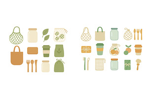 Various eco-friendly bags, an Illustration by ZinetroN