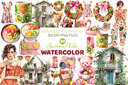 Watercolor Summer Vibe Clipart, an Illustration by Designworld (Thumbnail 1 of 6)
