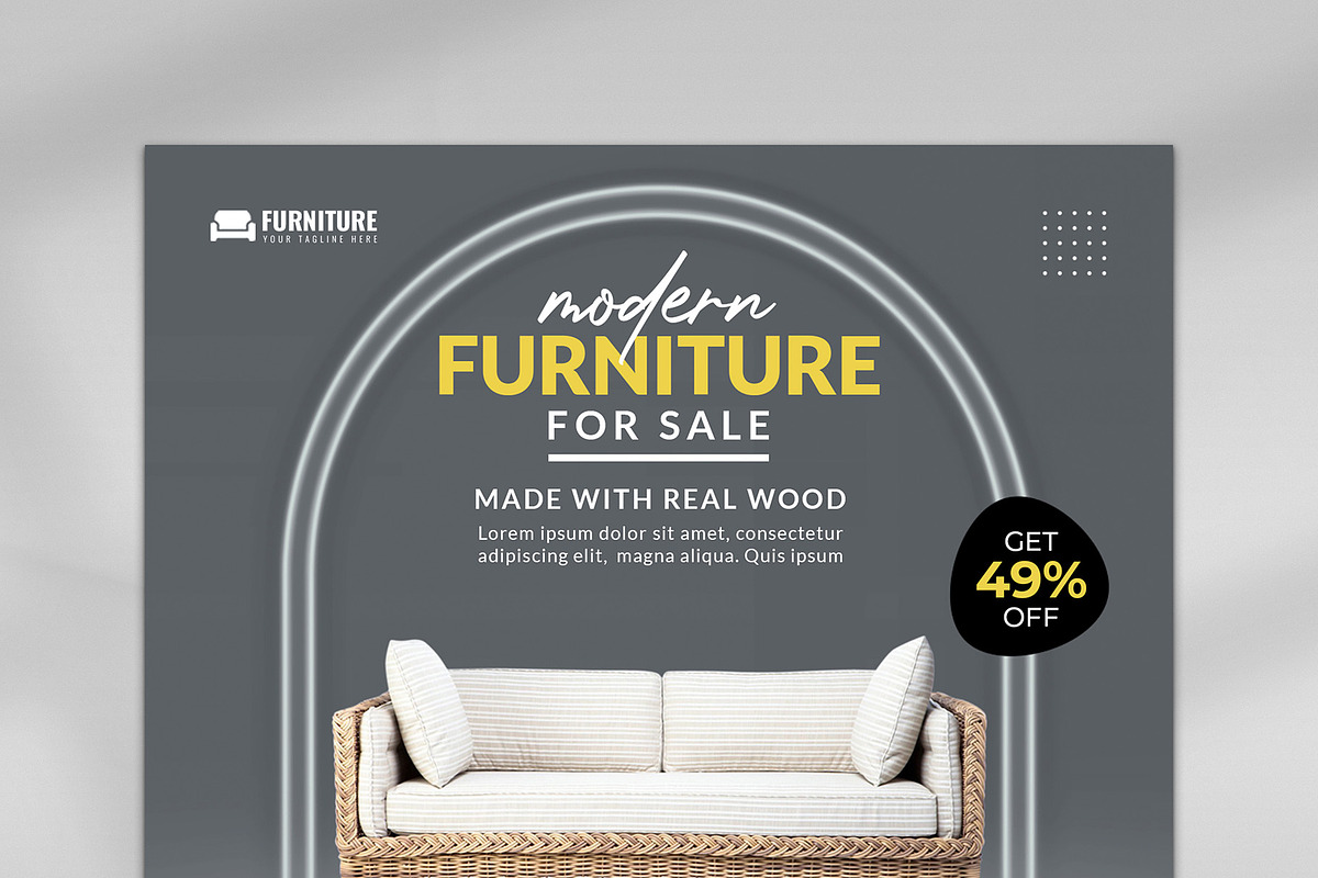 Furniture Social Media Banner Design, a Marketing Template by Photoshop Action (Photo 23 of 26)