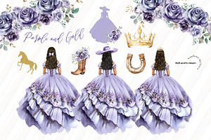 Purple Charro Princess Gold Crown