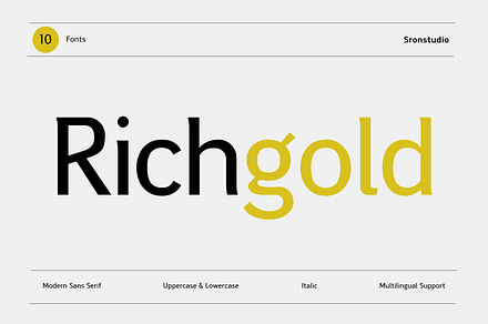 Richgold - Modern Sans Serif, a Sans Serif Font by Sronstudio