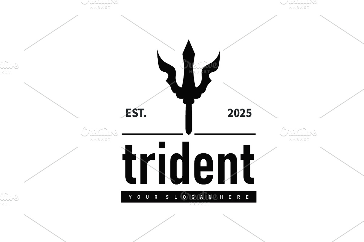 Trident logo pitchfork weapon symbol