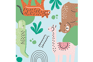 animals doodle design, an Animal Illustration by studiogstock