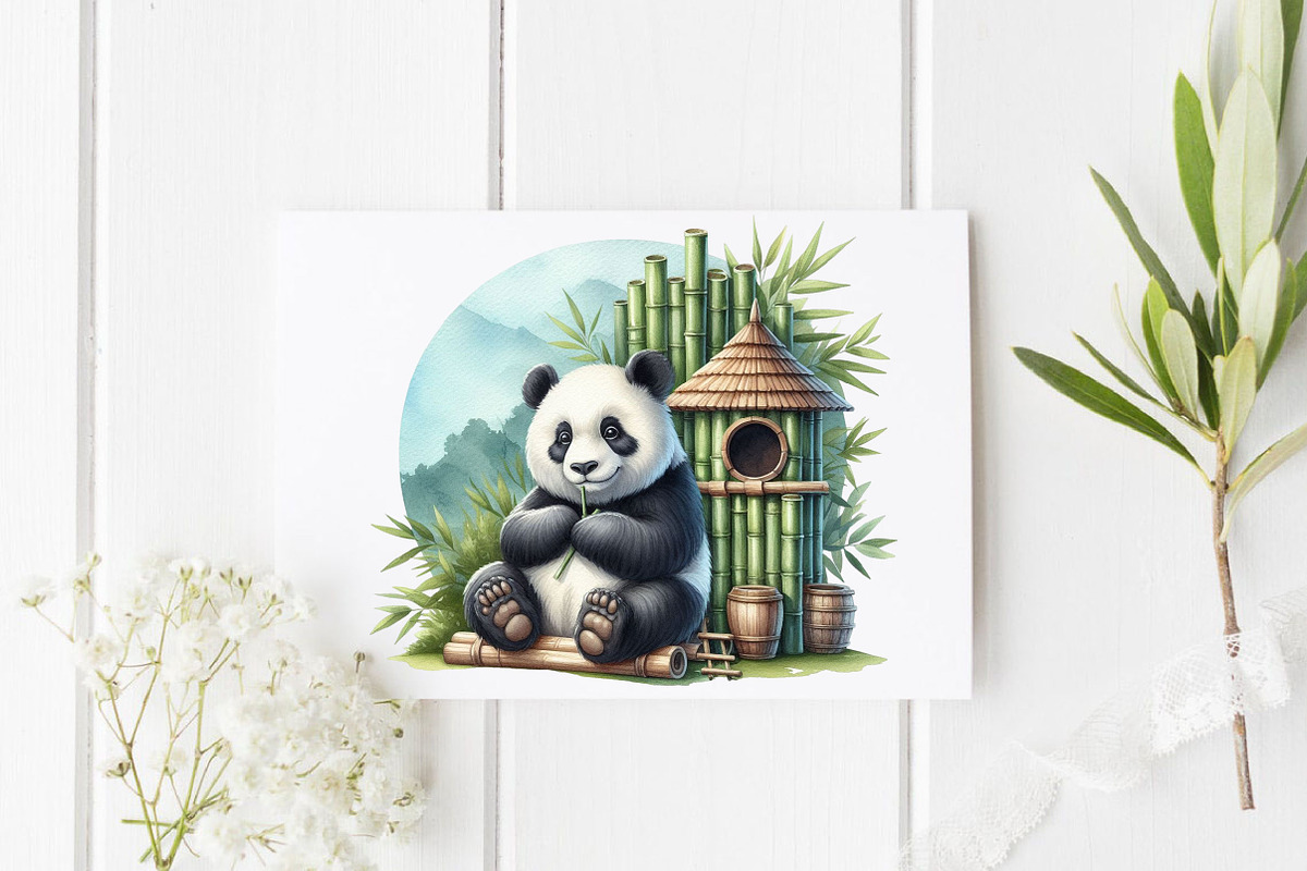 Panda with Bamboo Sublimation PNG, a Graphic by CitraGraphics (Photo 2 of 6)