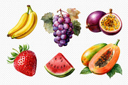 Watercolor Summer Fruit PNG Clipart., a Food Illustration by kaisorn (Thumbnail 3 of 5)