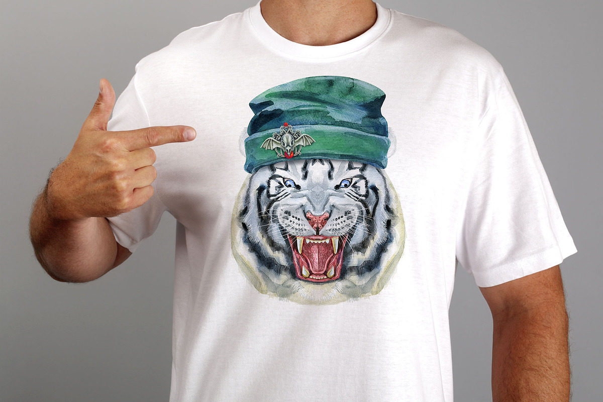 Watercolor fearsome white tiger, an Animal Illustration by Watercolor fantasy (Photo 3 of 5)