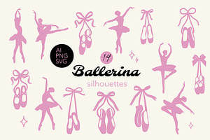 Ballerina coquette icons vector