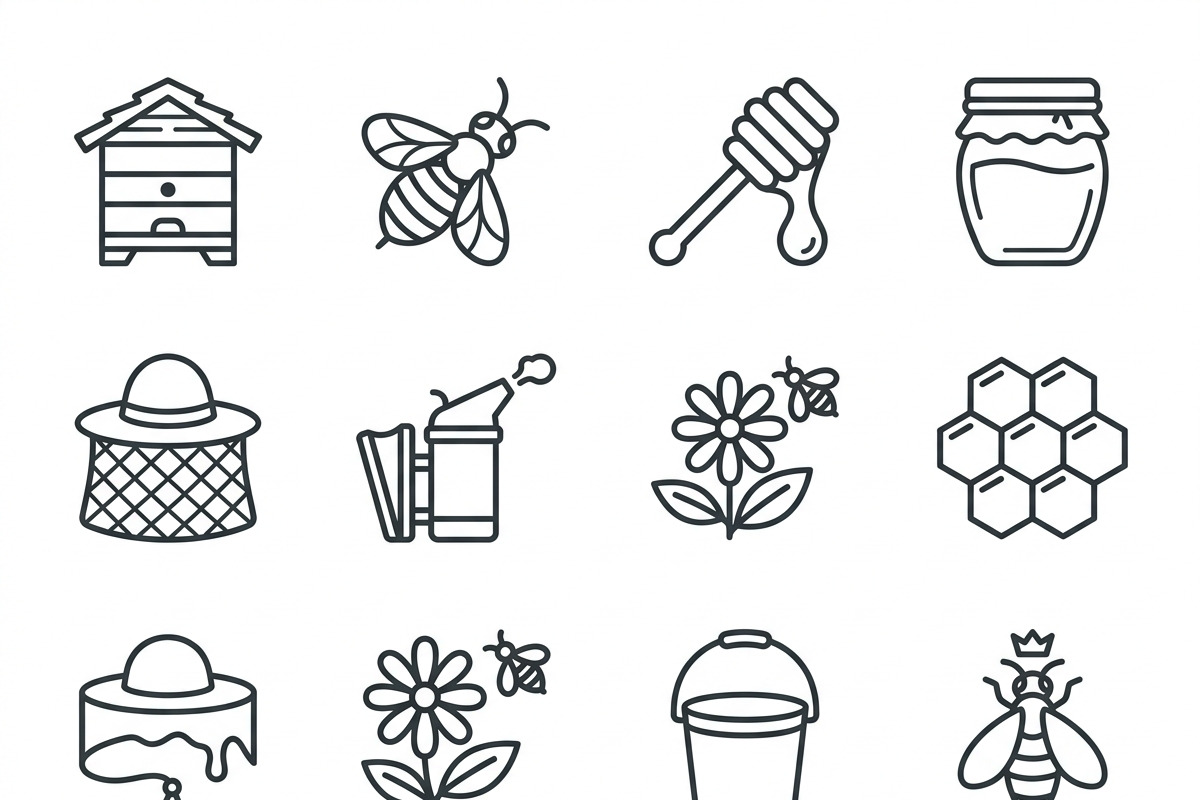 410 Honey Farm Vector Icons, an Outline Icon by adenpinkstore (Photo 1 of 3)