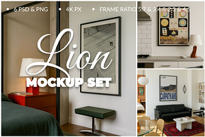 6PSD SET Frame Mockups for Poster, a Product Mockup by SigaSigaMockup