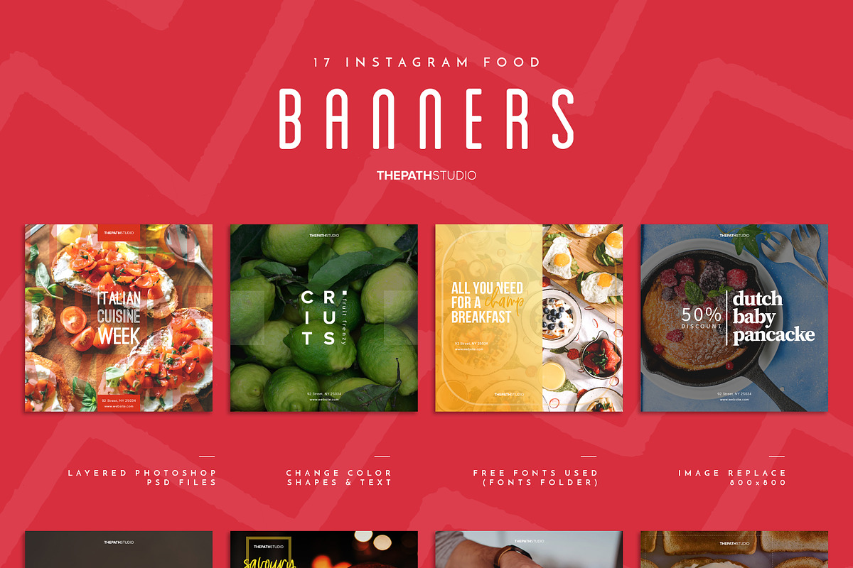 17 Instagram Food Banners, a Social Media Template by The Path (Photo 6 of 6)
