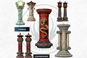 Fantasy Pillars & Monoliths Clipart, a Seasonal Illustration by ThatsDesignArt (Thumbnail 10 of 10)