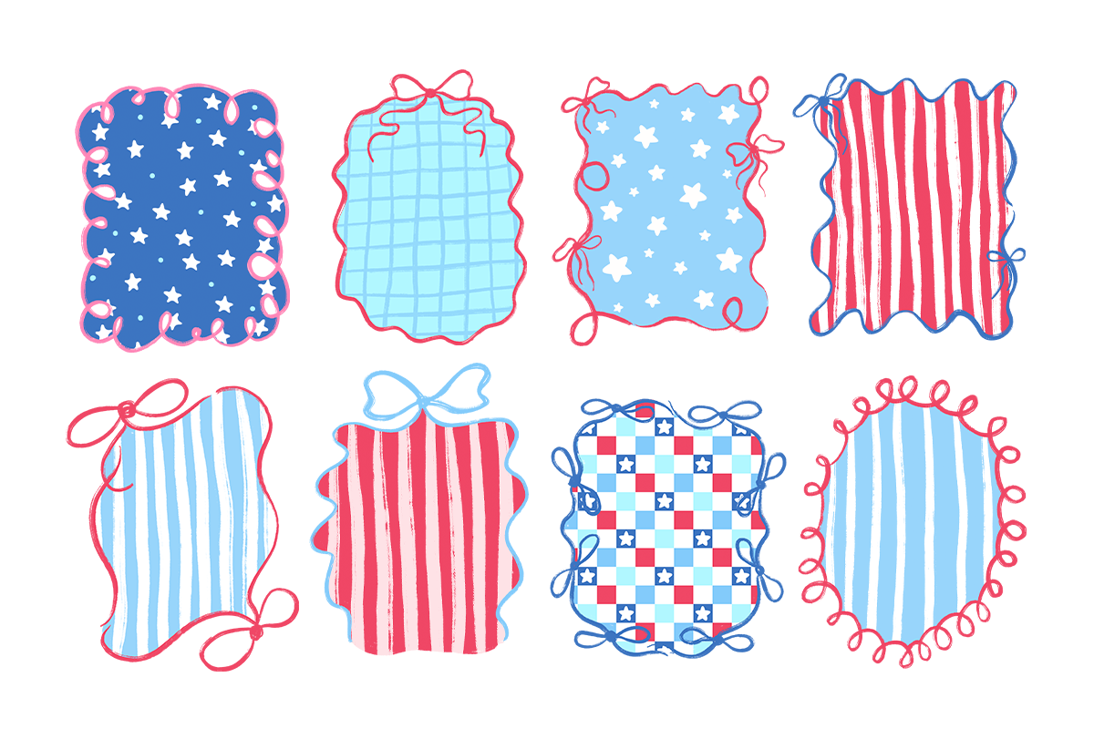 4th of July Frames Hand Drawn, a Seasonal Illustration by LemonDesign (Photo 3 of 3)