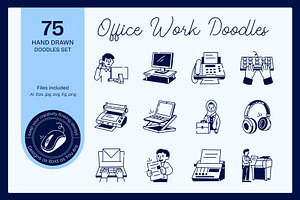 Office Work Drawing Art Set, an Outline Icon by Vectors Market