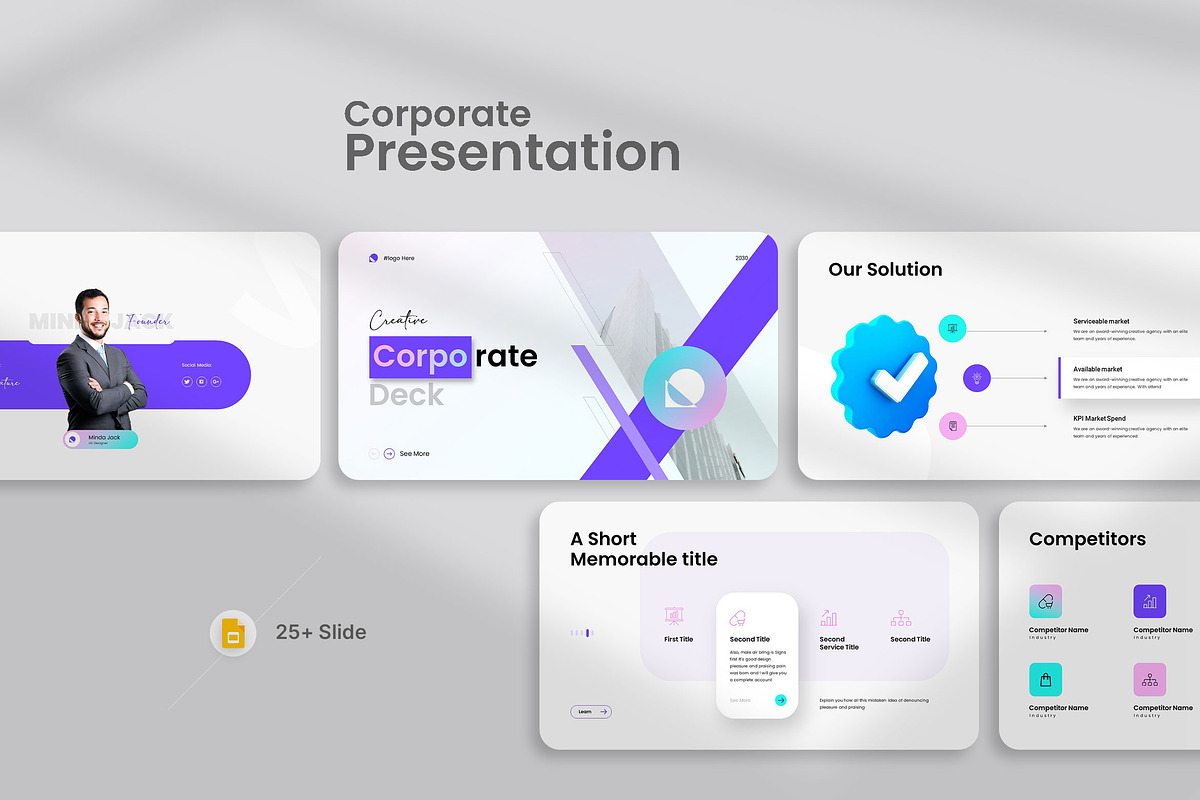 Corporate Pitch Deck Presentation, a Presentation Template by KreateTribe (Photo 1 of 8)