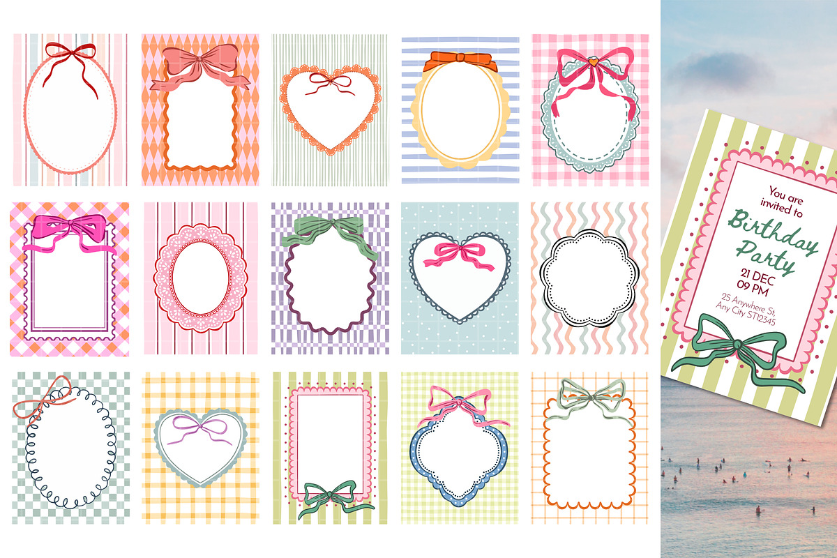 Whimsical Coquette Frames Bundle, a Decorative Illustration by marie dricot (Photo 9 of 12)