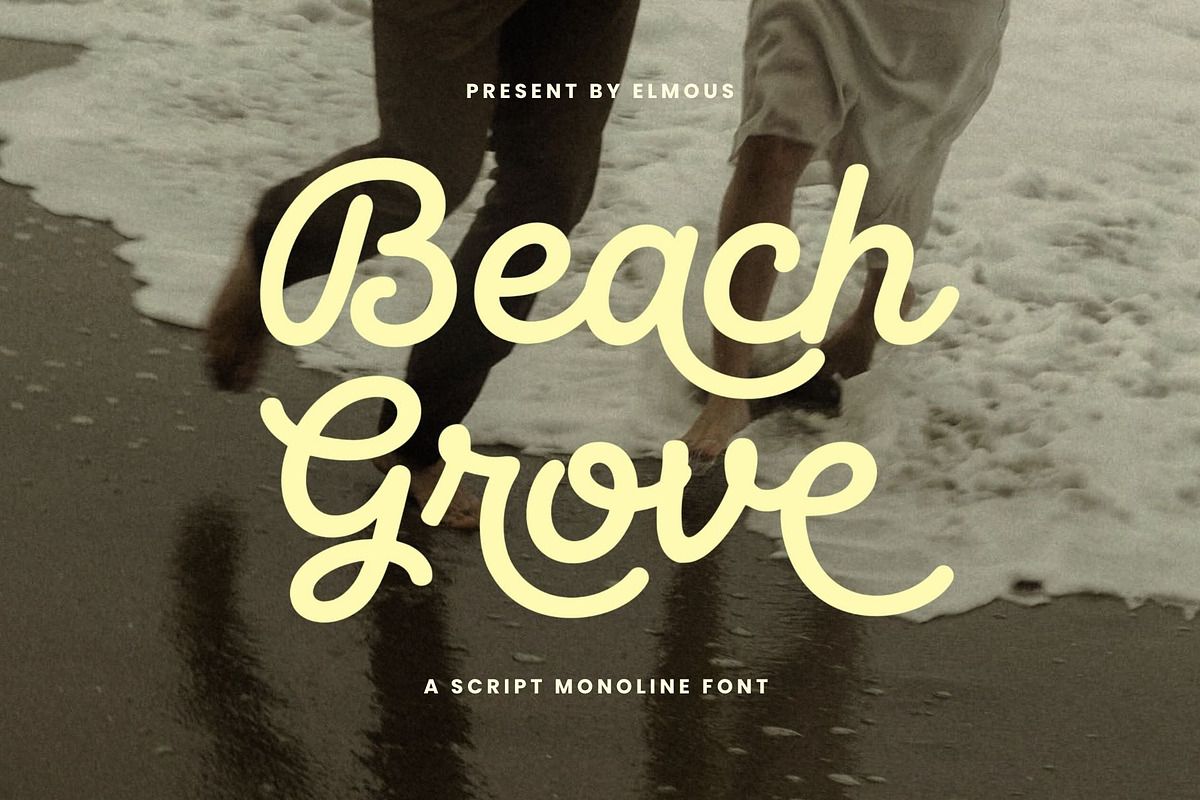 Beach Grove - Script Monoline Font, a Script Font by Elmous (Photo 1 of 11)