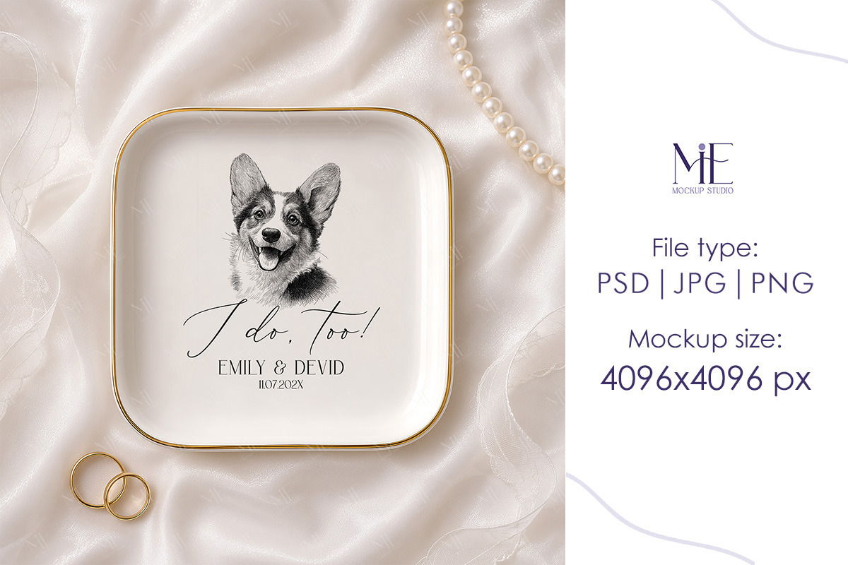 Jewelry Square Ring Dish Mockup, a Merchandise Mockup by Mie Mockup Studio (Photo 4 of 7)