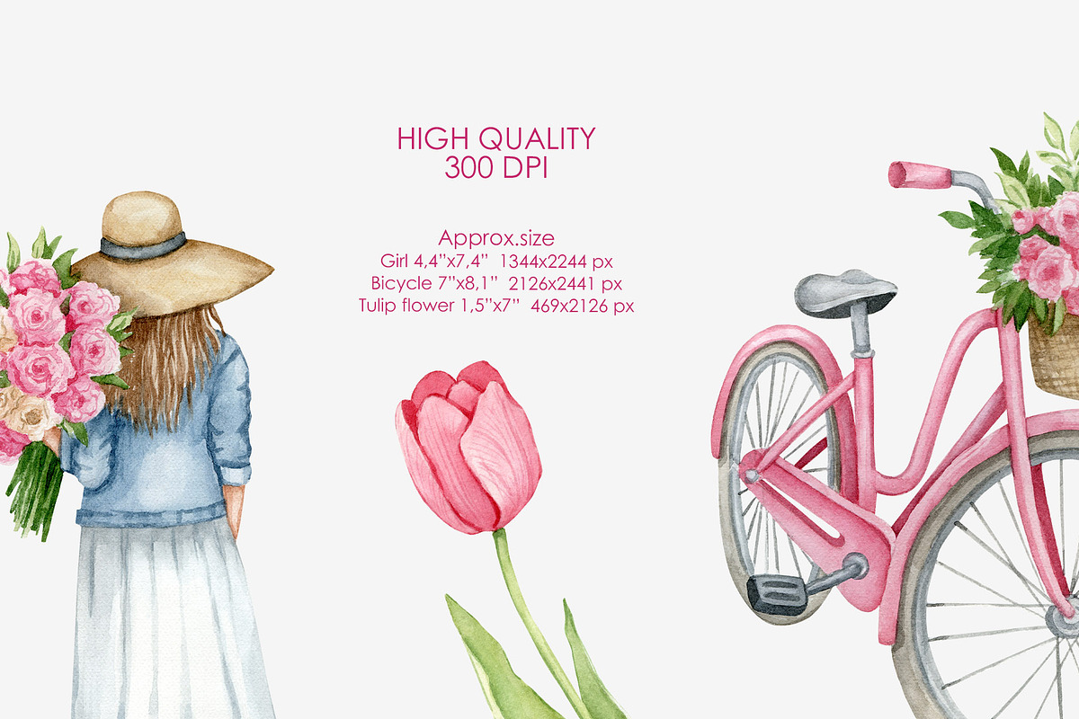 Watercolor spring clipart, an Illustration by AquarelleSpace (Photo 4 of 4)